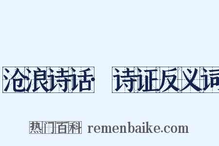 沧浪诗话·诗证反义词是什么意思的图片